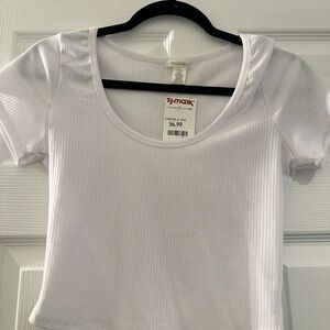 White cropped shirt, size:L